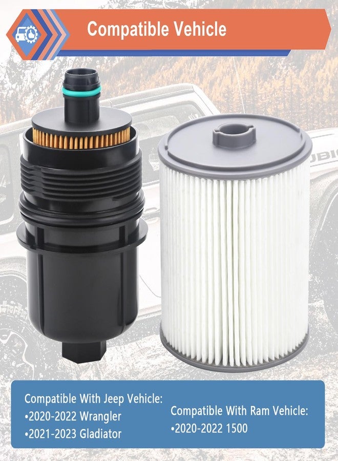 ZONFANT Ecodiesel Engine Oil Filter And Fuel Filter Set Compatible With Ram Jeep Vehicle 2020-2023 1500 Wrangler Gladiator, Replace#68507598AA 68498720AA 68436631AA PF46152 - Image 3
